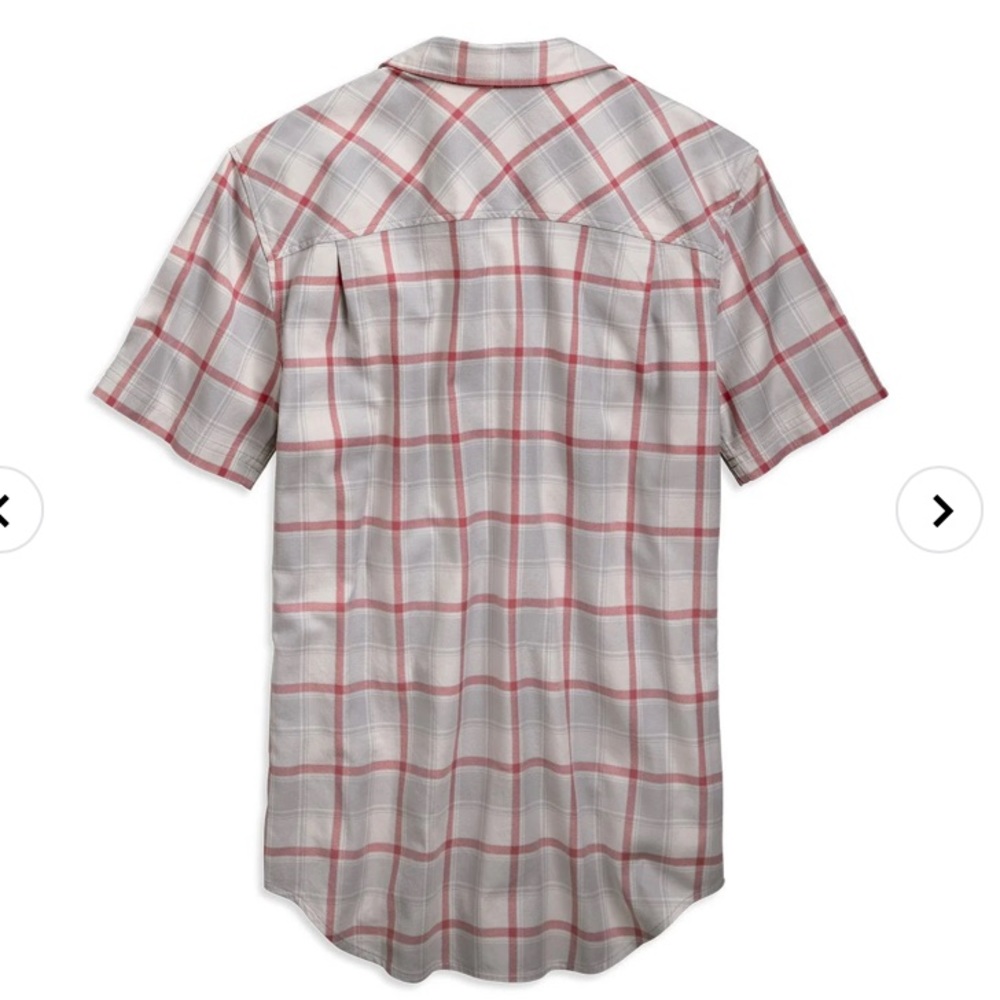 Harley Davidson Multi-Patch Plaid Short Sleeve Bu… - image 2